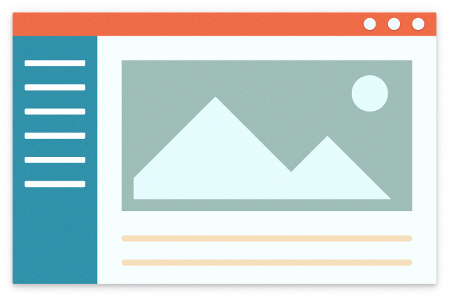 Clipart depicting generic looking mockup website